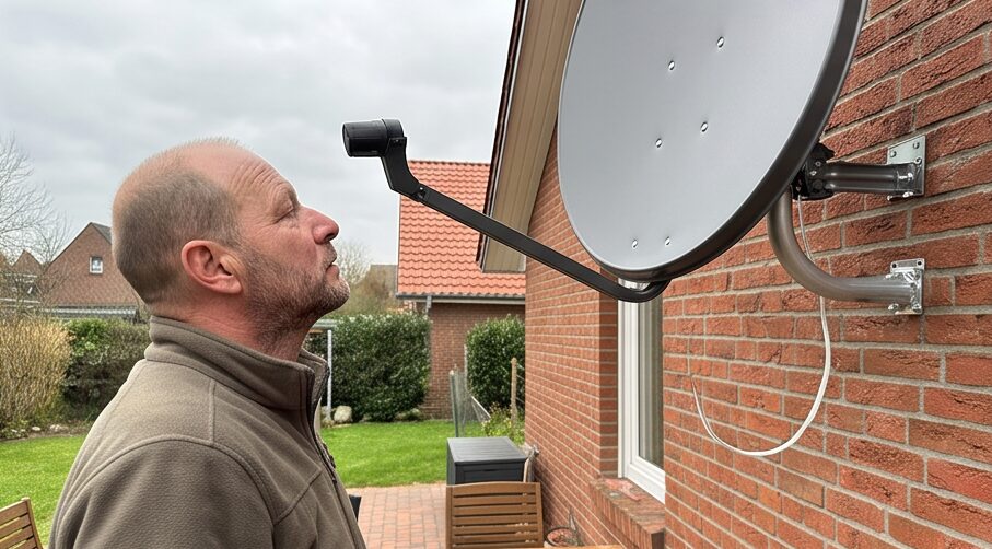 arli 60cm sat anlage quad lnb während der Nutzung