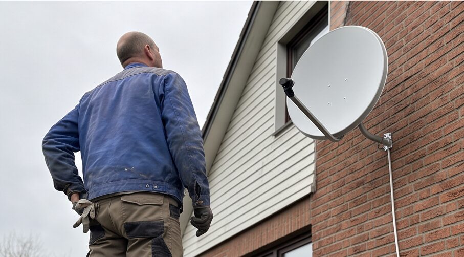 arli 60cm sat anlage single lnb während der Nutzung