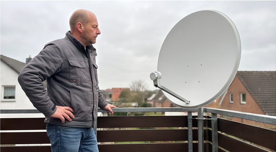 digital sat anlage 80 cm opticum quad im praktischen Einsatz