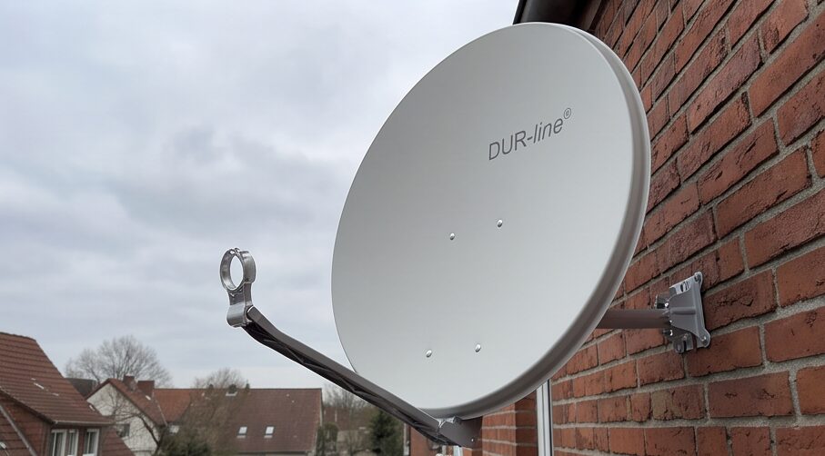 dur line select 80cm sat antenne im Testlauf