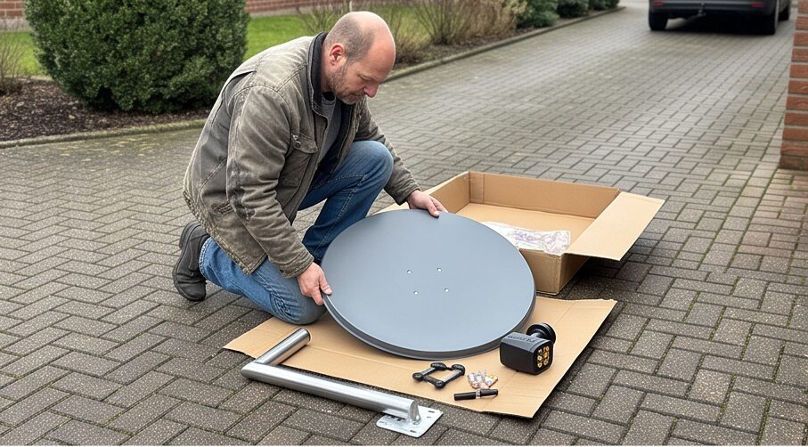 Premium X Satelliten-Komplettanlage 80cm im Test: Hochwertige Anthrazit Satellitenschüssel für 4 Teilnehmer